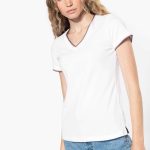 LADIES' PIQUÉ KNIT V-NECK T-SHIRT