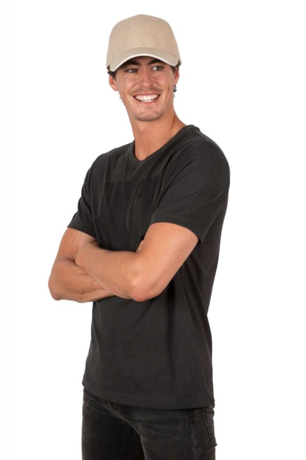 CAP IN ORGANIC COTTON WITH CONTRASTING SANDWICH PEAK - 6PANELS