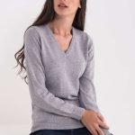 LADIES’ V-NECK FINE GAUGE COTTON PULLOVER