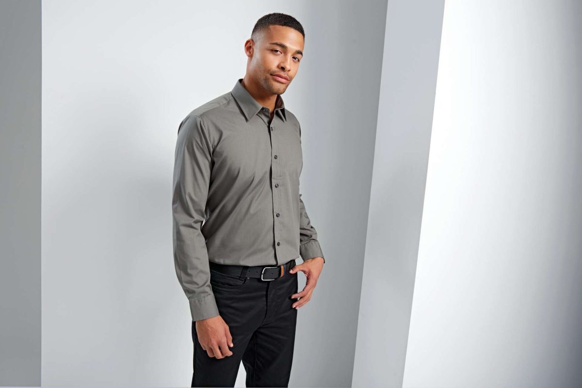 MEN’S LONG SLEEVE FITTED POPLIN SHIRT - Slika 2