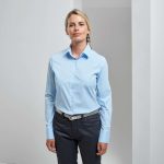 WOMEN'S STRETCH-FIT COTTON POPLIN LONG SLEEVE SHIRT