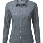WOMEN'S COTTON SLUB CHAMBRAY LONG SLEEVE SHIRT