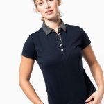 LADIES' TWO-TONE JERSEY POLO SHIRT