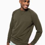 MEN'S ORGANIC COTTON CREW NECK RAGLAN SLEEVE SWEATSHIRT