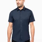 SHORT-SLEEVED COTTON/ELASTANE SHIRT