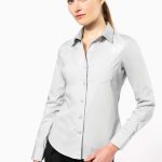 LADIES' LONG-SLEEVED COTTON POPLIN SHIRT