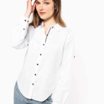 LADIES' LONG SLEEVE LINEN AND COTTON SHIRT