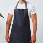 'DISTRICT' WAXED LOOK DENIM BIB APRON