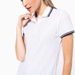 LADIE'S 2 STRIPED SHORT SLEEVED POLOSHIRT