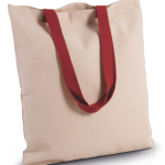 FLAT CANVAS SHOPPER WITH CONTRAST HANDLE