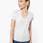 LADIES' SHORT-SLEEVED V-NECK T-SHIRT