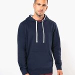 UNISEX CONTRAST PATTERNED HOODED SWEATSHIRT