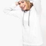 LADIES’ CONTRAST HOODED SWEATSHIRT