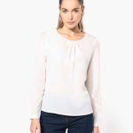 LADIES' LONG-SLEEVED CREPE BLOUSE