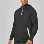 ZIP NECK HOODED SPORTS SWEATSHIRT