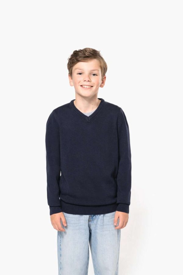 KIDS' V-NECK JUMPER